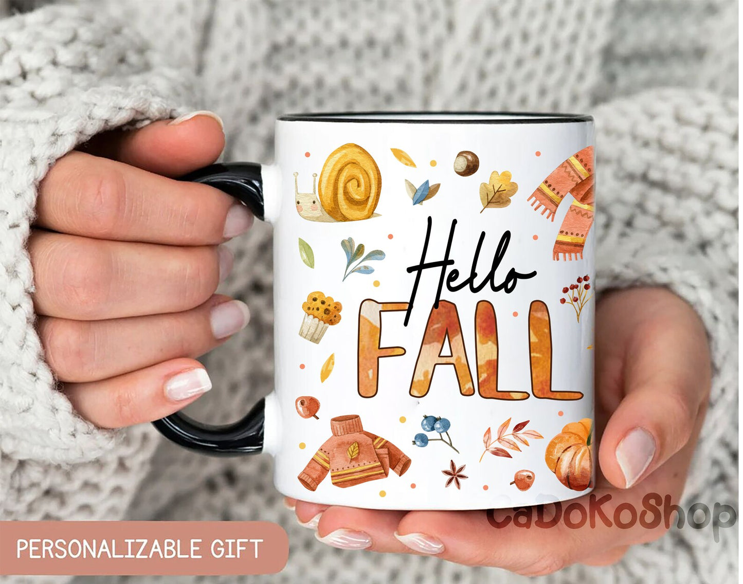 Hello Fall Coffee Mug, Fall Mug, Pumpkin Spice Mug, Autumn Mug, Pumpkin Spice, Cute Fall Mug, Fall Decor, Autumn Decor, Thanksgiving Gifts