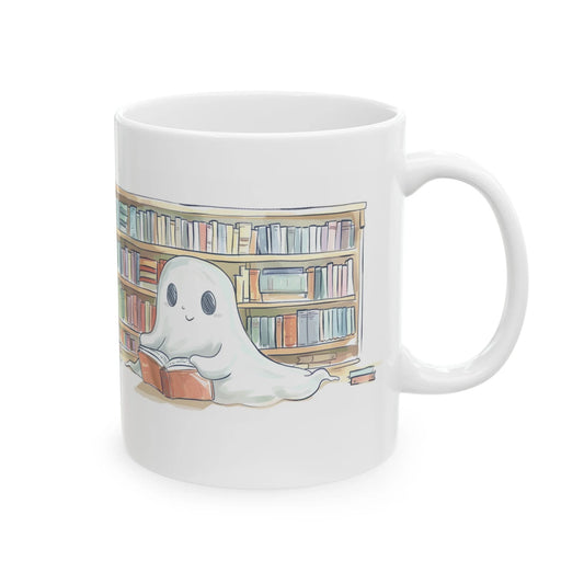 Whispering Library Ghost Mug Halloween Tableware - Pumpkin Mug - Coffee Cup - Coffee Mug - Halloween gift - Cute - Funny (11oz)