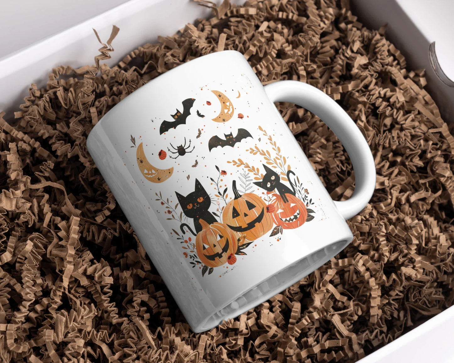 Halloween Black Cat Mug Gift with Pumpkin Design Cute Spooky Halloween Mug Gift Perfect for Halloween Decor Black Cat Mug Pumpkin Spooky Cup