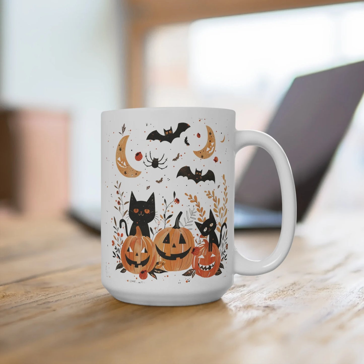 Halloween Black Cat Mug Gift with Pumpkin Design Cute Spooky Halloween Mug Gift Perfect for Halloween Decor Black Cat Mug Pumpkin Spooky Cup