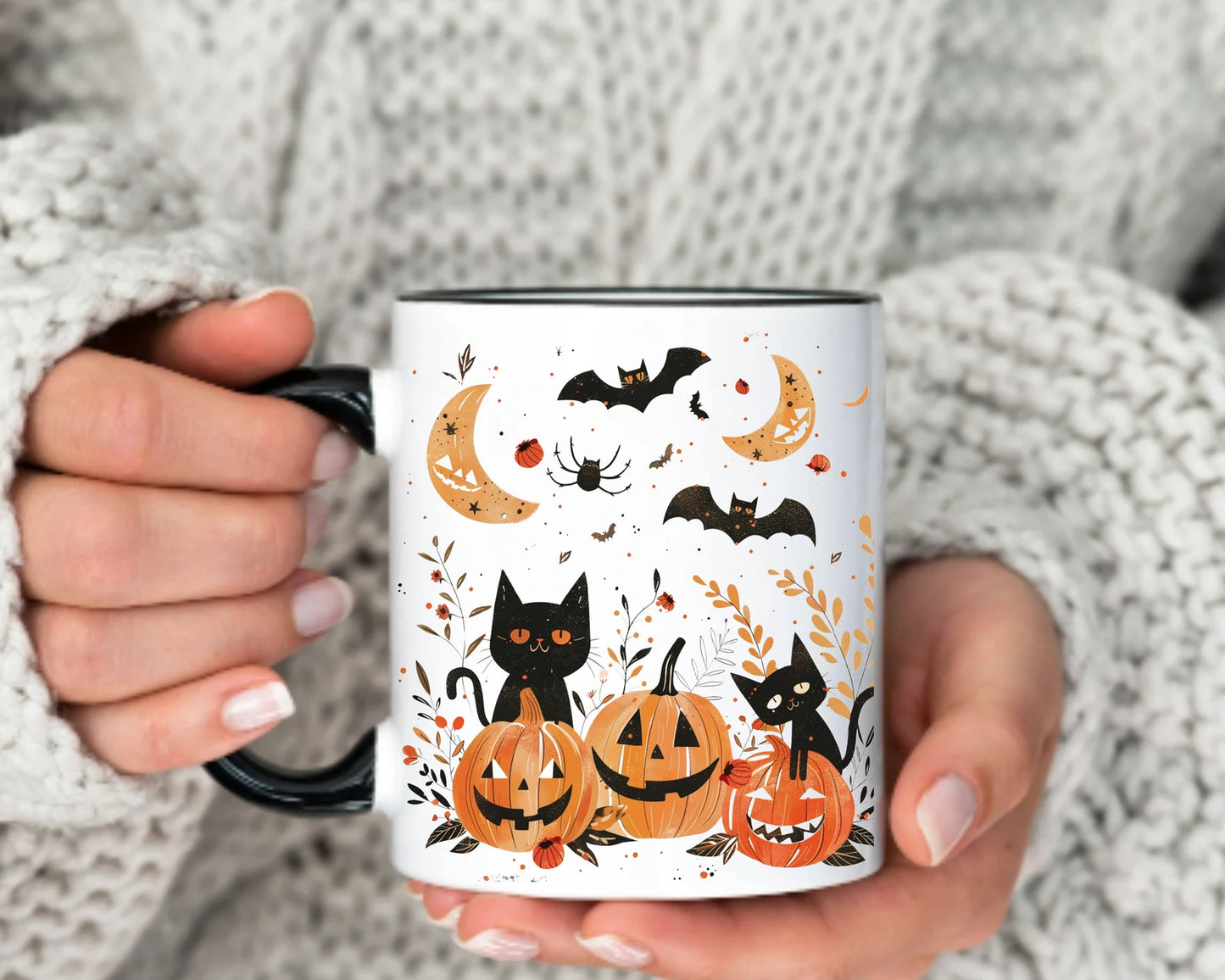 Halloween Black Cat Mug Gift with Pumpkin Design Cute Spooky Halloween Mug Gift Perfect for Halloween Decor Black Cat Mug Pumpkin Spooky Cup